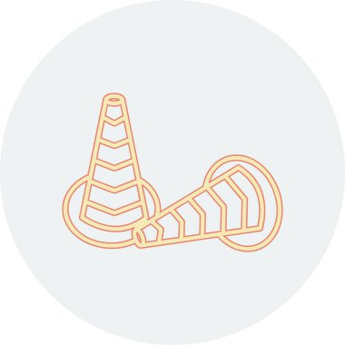 Trafik Konileri web simgesi, vektör illüstrasyonu