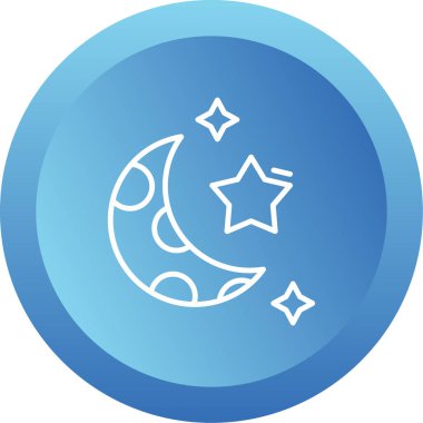 Yıldızlı ay. Web simgesi basit illüstrasyon 