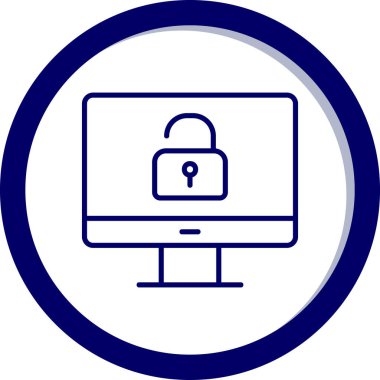 Güvenli olmayan bilgisayar vektör simgesi modern basit illüstrasyon