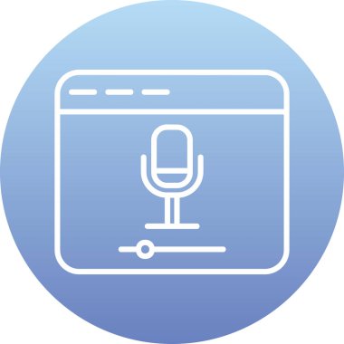 Mikrofon simgesi çevrimiçi kayıt kavramının vektör illüstrasyonu