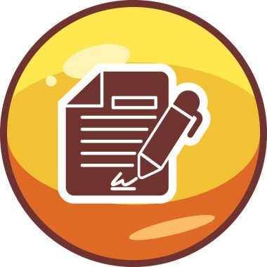 Sözleşme simgesi imzalama, basit vektör illüstrasyonu