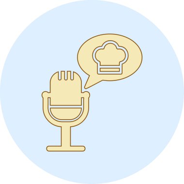 Şef podcast simgesi, taslak biçimi  