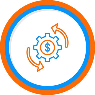 dişli ve dolar işareti web simgesi basit illüstrasyon