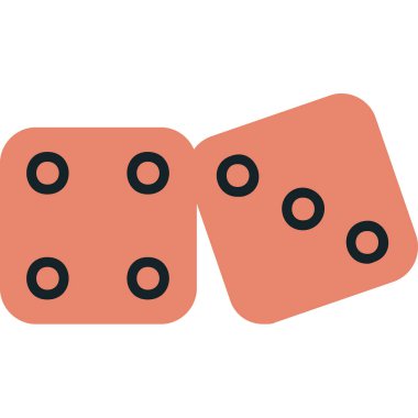 oyun zarları simgesi, vektör illüstrasyonu 