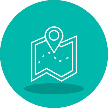 harita simgesinin vektör illüstrasyonu 