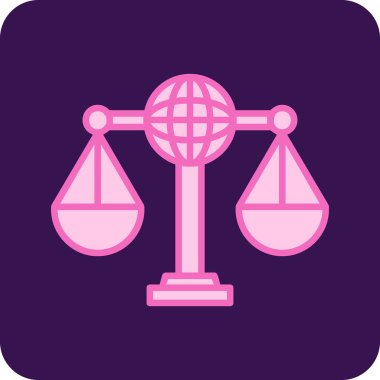 Uluslararası Hukuk simgesinin vektör illüstrasyonu