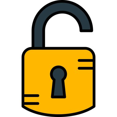 kilit düz simge vektör çizim