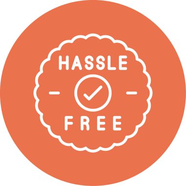 Hassle Free etiket simgesi, vektör illüstrasyonu 