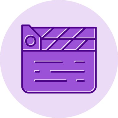 Alkış tahtası simgesi. Film yapma işareti, vektör illüstrasyonu