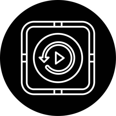 Tekrar oynat, simge. Web için vektör illüstrasyonu