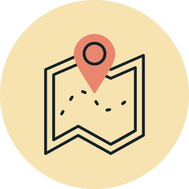 harita simgesinin vektör illüstrasyonu 