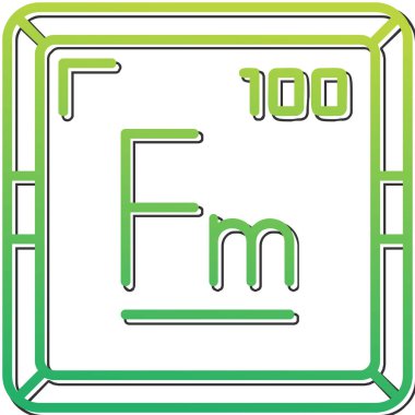 Fermium kimyasal elementi basit simge web illüstrasyonu