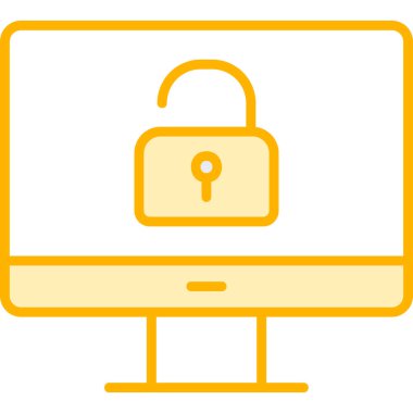 Güvenli olmayan bilgisayar vektör simgesi modern basit illüstrasyon