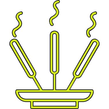 Tütsü çubukları simgesinin web çizimi