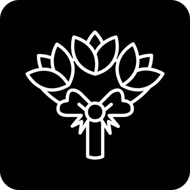 Çiçek buketi. Web simgesi basit illüstrasyon