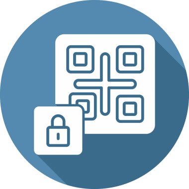Asma Kilit Simgesi ile Qr Kodu, Vektör İllüstrasyonu 
