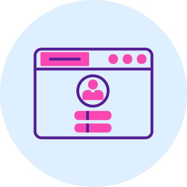 Günlük Kaydı Web simgesi, vektör illüstrasyonu