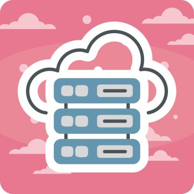 Bulut Sunucusu simgesi, vektör illüstrasyonu basit tasarım