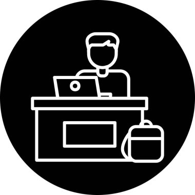 ofis çalışanı simgesi vektör illüstrasyon