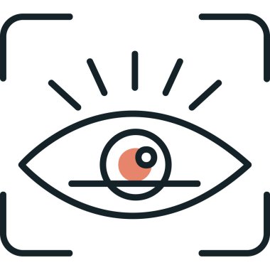retina tarama simgesi, vektör illüstrasyonu 