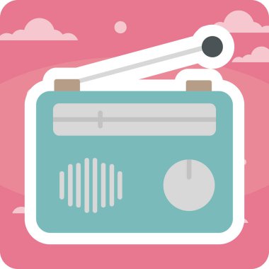 Radyo. Web simgesi basit illüstrasyon 