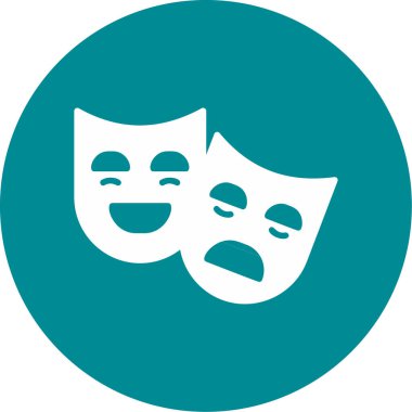 Tiyatro Maskeleri web simgesi, vektör illüstrasyonu 