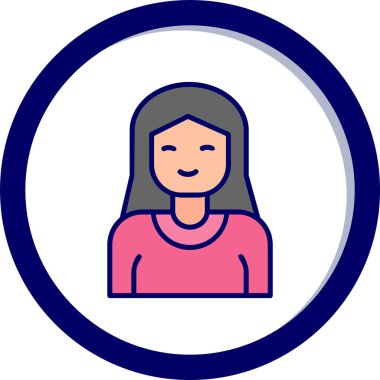 kız ana hatları ikon vektör illüstrasyonu 