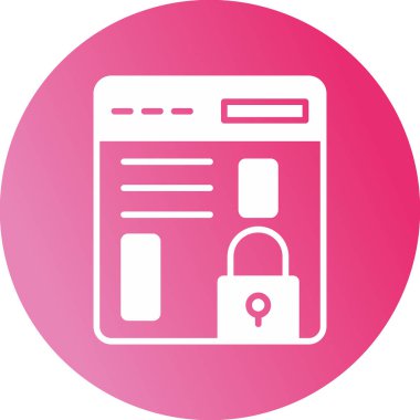 Tarayıcı Kilidi web simgesi, vektör illüstrasyonu