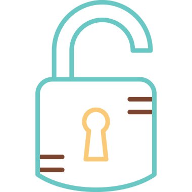 kilit düz simge vektör çizim