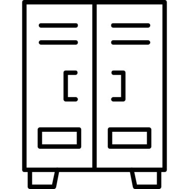 Dolap simgesi, vektör illüstrasyonu basit tasarım