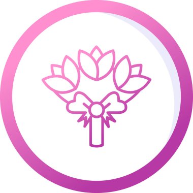 Çiçek buketi. Web simgesi basit illüstrasyon