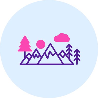 Bir dağ manzarasının vektör çizimi 