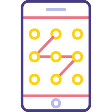 Mobil Desen Kilit simgesi, vektör illüstrasyonu
