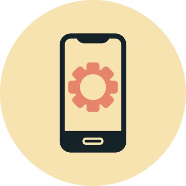 akıllı telefon ayarlama web simgesi vektör çizimi 