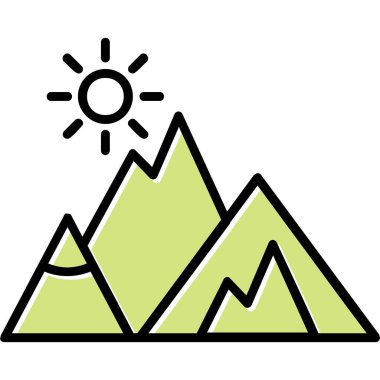 Dağlar. Web simgesi basit illüstrasyon  