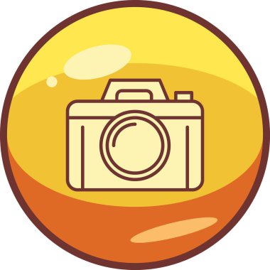 Bir fotoğraf makinesi simgesinin vektör illüstrasyonu