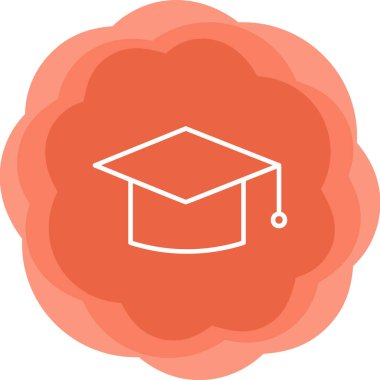 mezuniyet şapkası, web simgesi basit illüstrasyon