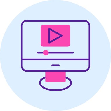 video oynatıcı simgesi, vektör illüstrasyonu 