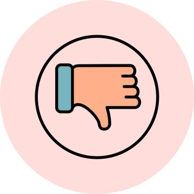 Hoşlanılmayan bir simgenin vektör illüstrasyonu 