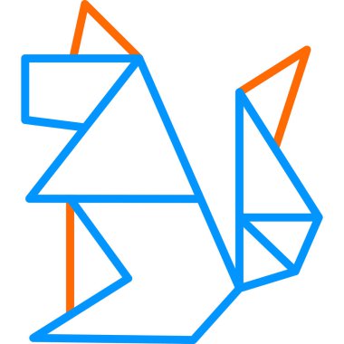 kağıt sincap simgesi, ağ basit illüstrasyon