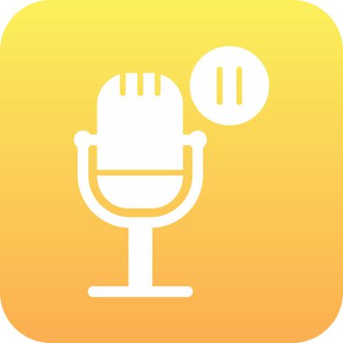 mikrofon, Düğmeyi Duraklat ikon vektör illüstrasyonuName