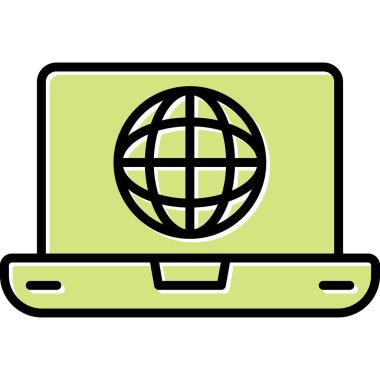 İnternet web simgesi basit illüstrasyon 