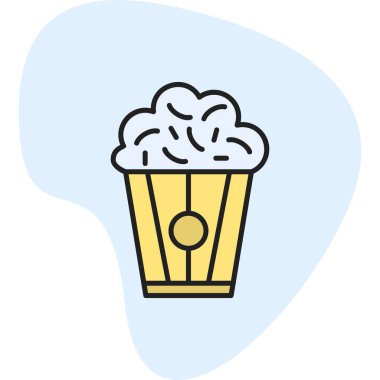 Patlamış mısır. Web simgesi basit illüstrasyon                                  