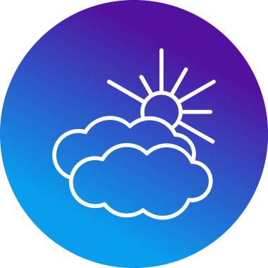 Hava bulutlu. Web simgesi basit illüstrasyon