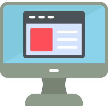 Web sitesi işareti, vektör illüstrasyonlu blog simgesi, bilgisayar ekranı