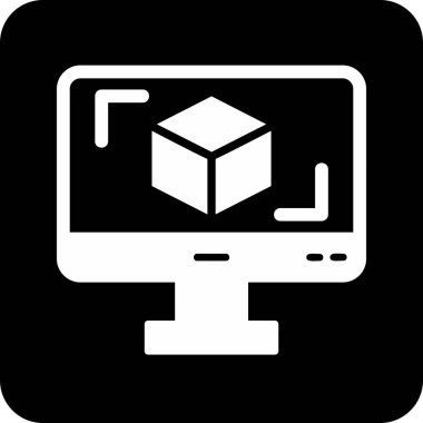 3D modelli bilgisayar ekranı, vektör illüstrasyonu