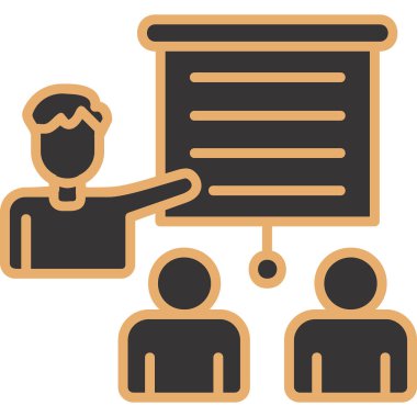 izleyici sunum simgesi vektör illüstrasyonu