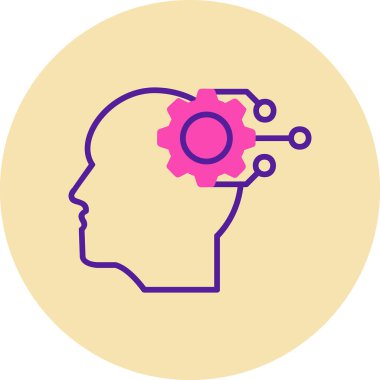 Düşünüyorum. Web simgesi basit illüstrasyon           