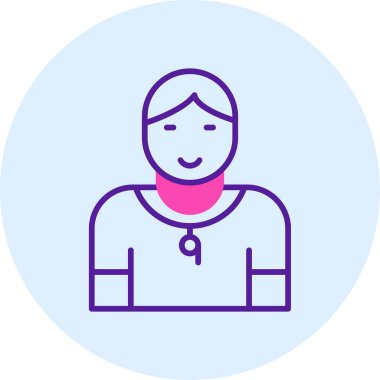 Jimnastik eğitmeni web simgesi, vektör illüstrasyonu