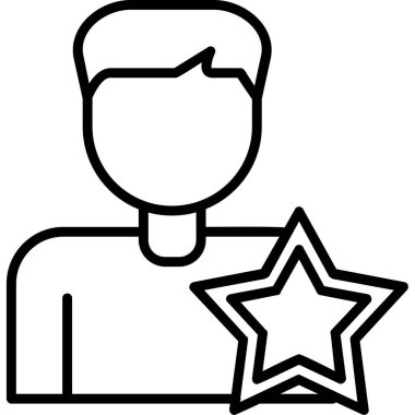 Yıldızlı adam, teşvikli ikon vektör illüstrasyonu